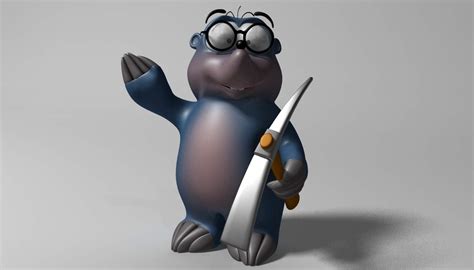 Mole Cartoon Character Mole Disney Character Rigged 3dsmax Version