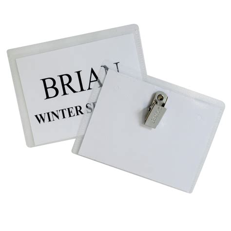 C Line Magnetic Name Badge Holder Kit Horizontal 4 X 3 Inches Clear