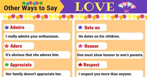 95 Synonyms For Love With Examples Another Word For Love 7esl