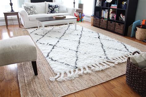 Ten June Our New Double Layer Rugs In The Living Room Layered Rugs