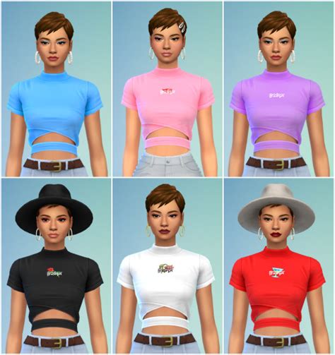Crop Top Recolor Simlish And Graphics At Arethabee Sims 4 Updates