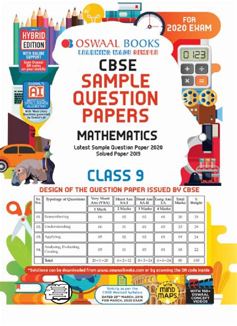 These model question papers are designed according to the latest exam. Download Oswaal CBSE Sample Question Papers 5 For Class IX Mathematics (March 2020 Exams) by ...