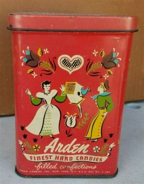 Vintage Red Metal Arden Hard Candy Tin Good Condition Rare Ebay