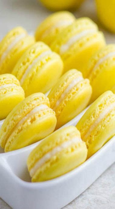 Lemon French Macarons Recipe Yellow Desserts Yellow Foods Food