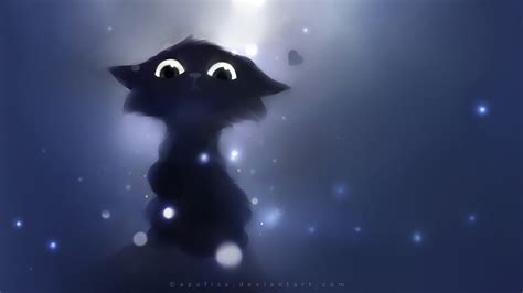 Black Cat Illustration Apofiss Cat Simple Background Fantasy Art Hd