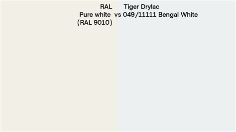 RAL Pure White RAL 9010 Vs Tiger Drylac 049 11111 Bengal White Side
