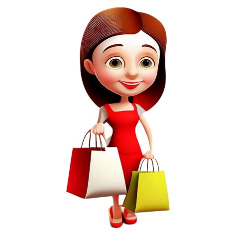 Pretty Girls Holding Shopping Bag Cartoon 21049266 Png