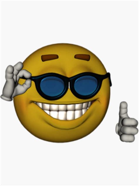 Pegatina Smiley Face Sunglasses Thumbs Up Emoji Meme Face De