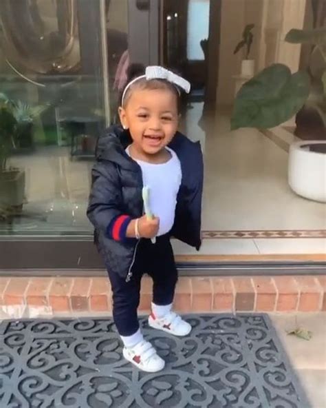 Maybe you would like to learn more about one of these? Cardi B's Daughter Kulture - Gucci Navy Blue Logo Down ...