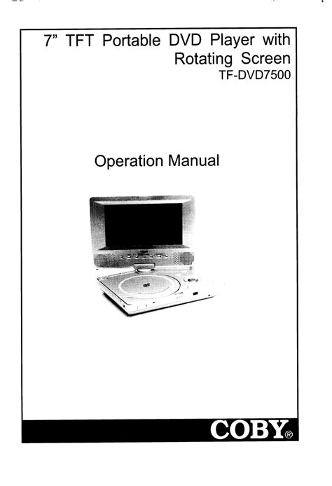 Coby Tf Dvd7500 Portable Dvd Player Operation Manual Manualslib