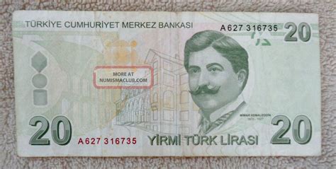 Turkish Turkey Lira Lirasi Circulated Banknote Papermoney