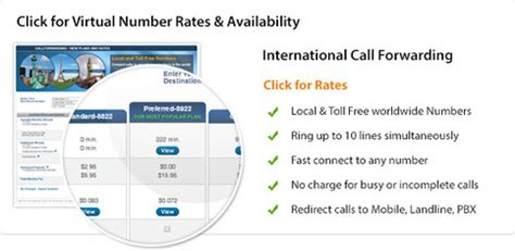 It's available for no extra charge, but you will be billed per minute for any connected calls via call forwarding. Virtual Number Global Call Forwarding | Try For Free
