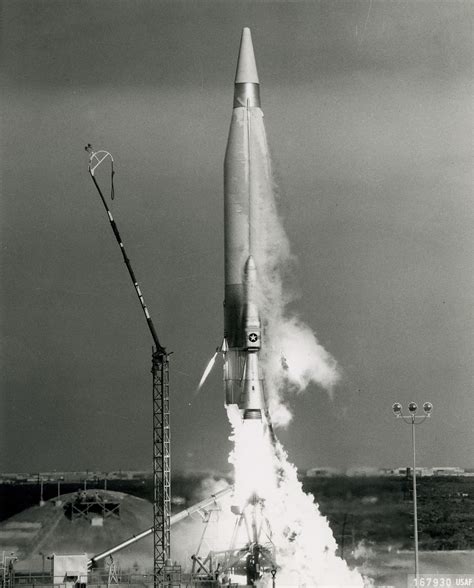 An Early Atlas Icbm Being Launched C1952 Rspace