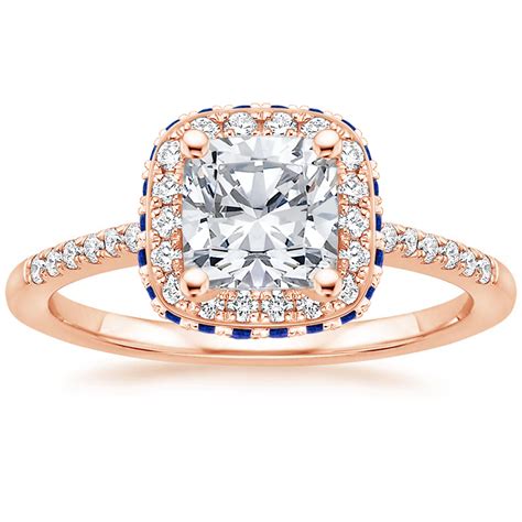 K Rose Gold Circa Diamond Ring With Sapphire Accents Ct Tw