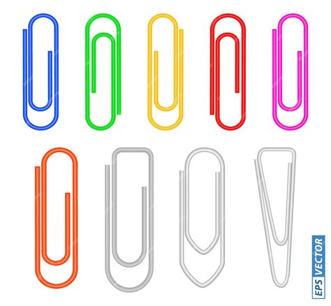 Premium Vector Set Of Paper Clips Colored Or Realistic Metal Paper