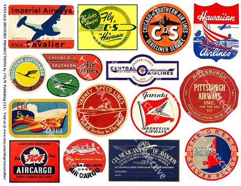 16 Airplane Stickers Travel Journal Art Decals Airplane Scrapbook
