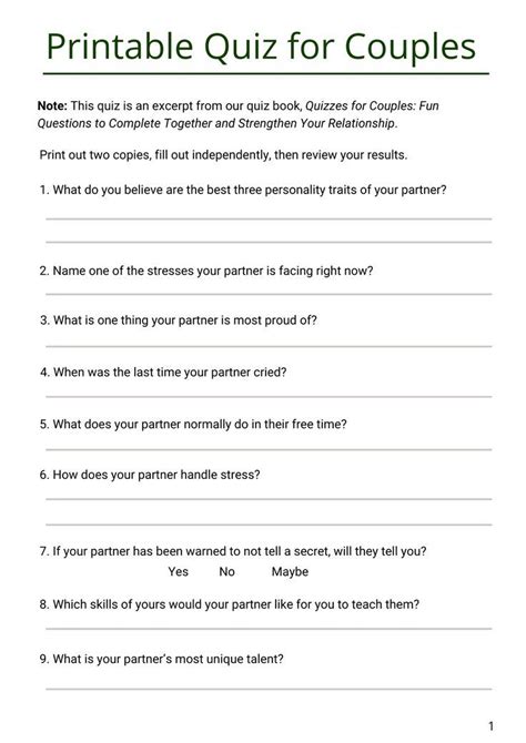 Couples Therapy Worksheets For Trust