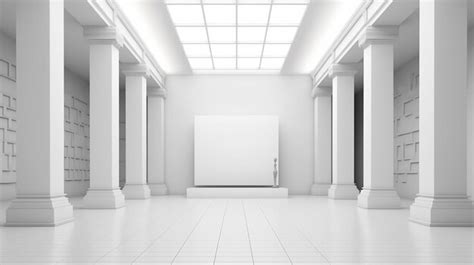 Premium Ai Image Blank White Wall Mock Up In Sunny Modern Empty