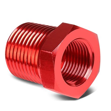 Dna Motoring 12 Male To 38 Female Red Anodized Npt Piping Thread