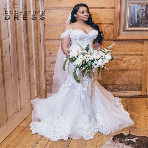 Sweetheart illusion neckline plus size wedding dress with ruffle sleeves. Modern Mermaid Lace Wedding Dresses Illusion Sexy Off ...