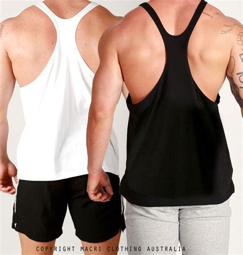 New Mens Y Back Loose Fit Gym Weight Training Singlet Bodybuilding