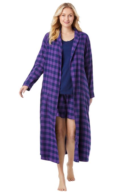 Dreams And Co Dreams And Co Womens Plus Size Long Flannel Robe Robe