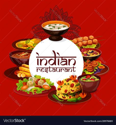 Indian Cuisine Restaurant Menu Cover Royalty Free Vector