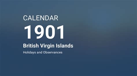 Year 1901 Calendar British Virgin Islands