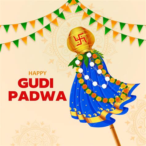 Saludo Tradicional Gudhi Para El Festival De Año Nuevo Indio Gudi Padwa