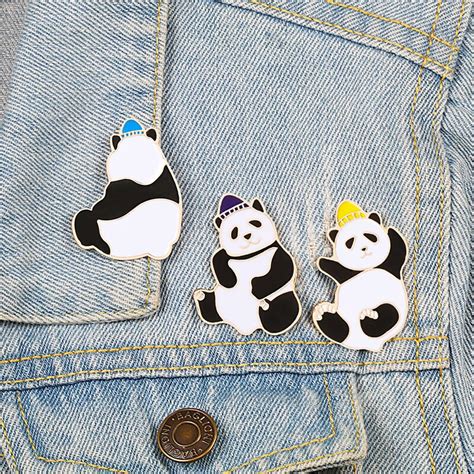 Panda Bear Animal Brooches Panda Pin Badge Brooch Enamel Brooch