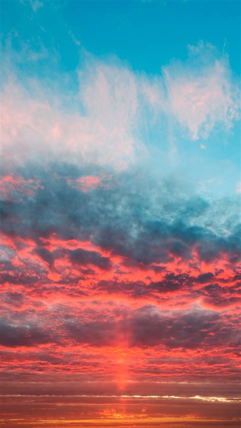 Download Sky Orange Clouds Sunset Wallpaper 1080x1920 Samsung