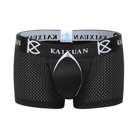 Men Boxers Shorts Sexy Mens Ice Silk Enhancing Sponge Cup Pad Male Gay Penis Pouch Underwear