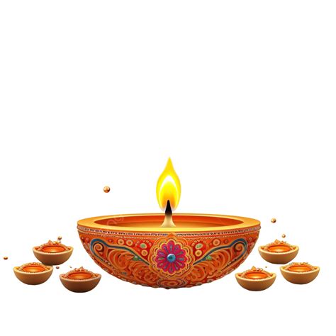 Beautiful Happy Diwali Wishes Banner With Realistic Diya Divali