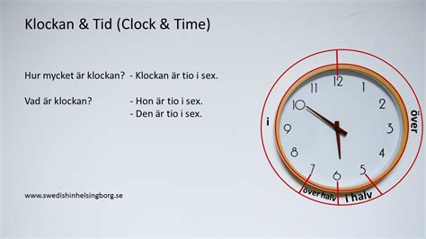 Klockan And Tid Clock And Time Svenska Språket I Helsingborg