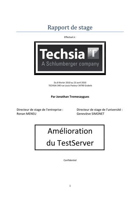 Pdf Rapport De Stage Techsia 2010 Pdfslidefr