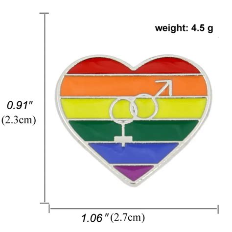 Rainbow Heart Lapel Pin With Str8 Symbol Mist LGBTQ Foundation