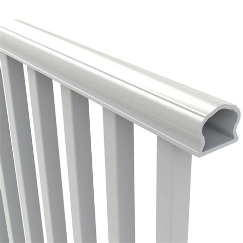 .36 railing height ( commercial height available) 6' stair rail kit nexus style, square baluster color white (more styles and lengths available. White Vinyl 8ft x 36" Rail Kit W/ Colonial Spindles Mold ...