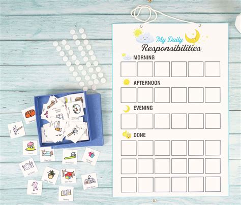 Inkdotpot Kids Daily Responsibility Checklist Hanging Chore Chart