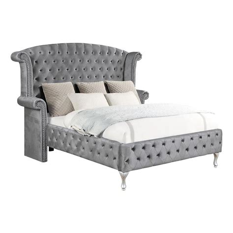 Deanna Upholstered Tufted Bedroom Set Grey — Sleep Galleria