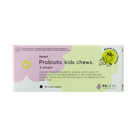 Releaf Probiotic Kids Chews 30 Chewable Tablets Med365