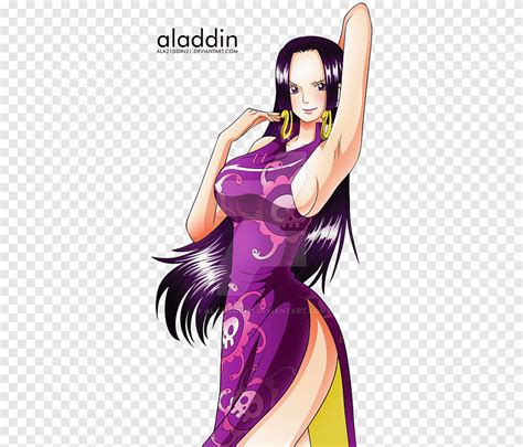 Boa Hancock One Piece Character One Piece Purple Black Hair Png Pngegg