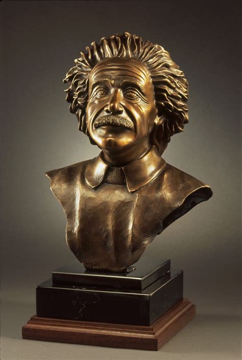 Albert Einstein Bronze Bust Sculpture By Felix Velez Leona Creo