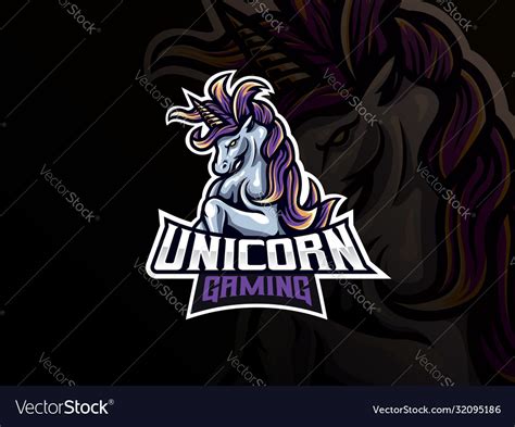 Unicorn Mascot Sport Logo Design Royalty Free Vector Image