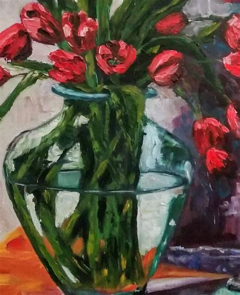 Tulips Original Oil Painting On Canvas Board Etsy