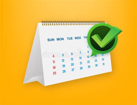 Calendar With Checkmark Or Tick Approved Or Schedule Date Stock Vector