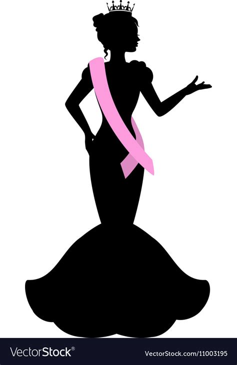 silhouette a beauty queen royalty free vector image