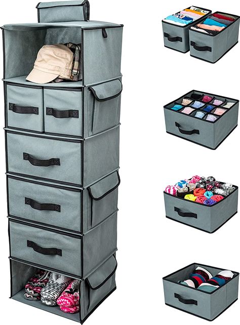 Smirly Hanging Closet Organizer And Storage Shelves Wardrobe Clothes Organizer For Closet