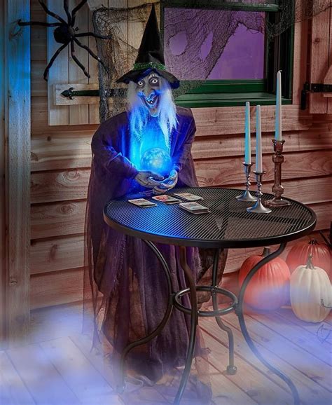 Life Size Witch Hanging Floating Prop Color Changing Halloween Yard D