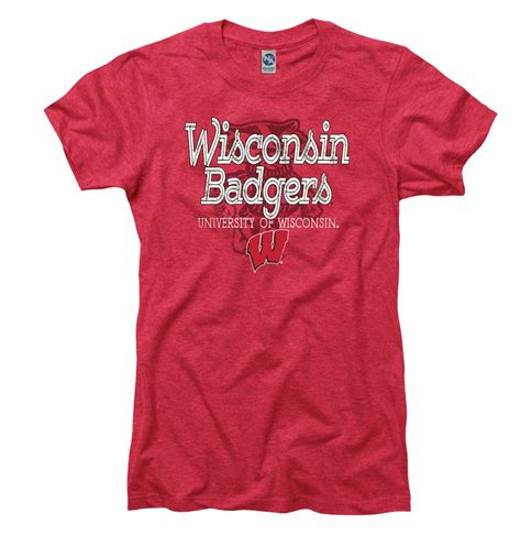 wisconsin badgers womens automatic t shirt red