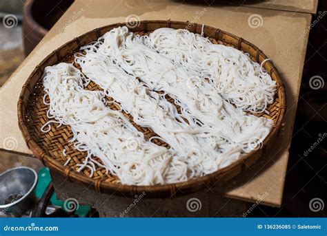 Homemade Noodles On A Bamboo Plate Stock Image Image Of Bamboo China